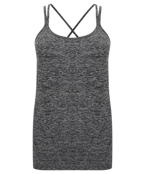 Dark Grey Marl - Women's seamless strappy vest Vests Tombo Athleisurewear, Raladeal - Recently Added, Rebrandable, Sports & Leisure, T-Shirts & Vests Schoolwear Centres