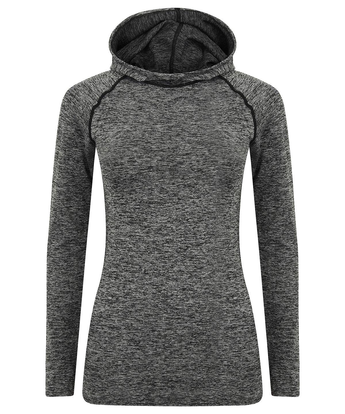 Dark Grey Marl - Women's seamless hoodie Hoodies Tombo Athleisurewear, Hoodies, Raladeal - Recently Added, Rebrandable, Sports & Leisure Schoolwear Centres