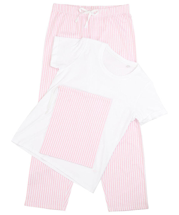White/Pink/White Stripe - Women's long pant pyjama set (in a bag) Pyjamas Towel City Crafting, Gifting & Accessories, Home Comforts, Lounge & Underwear, Lounge Sets, Must Haves, New Sizes for 2022 Schoolwear Centres