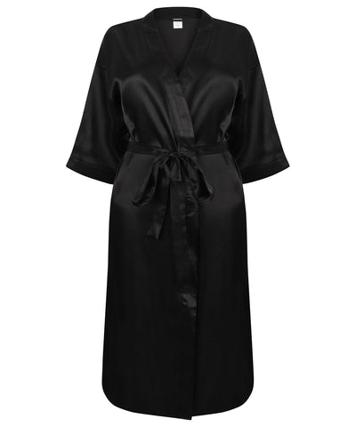 Black - Women's satin robe Robes Towel City Gifting, Gifting & Accessories, Homewares & Towelling, Lounge & Underwear, Rebrandable Schoolwear Centres