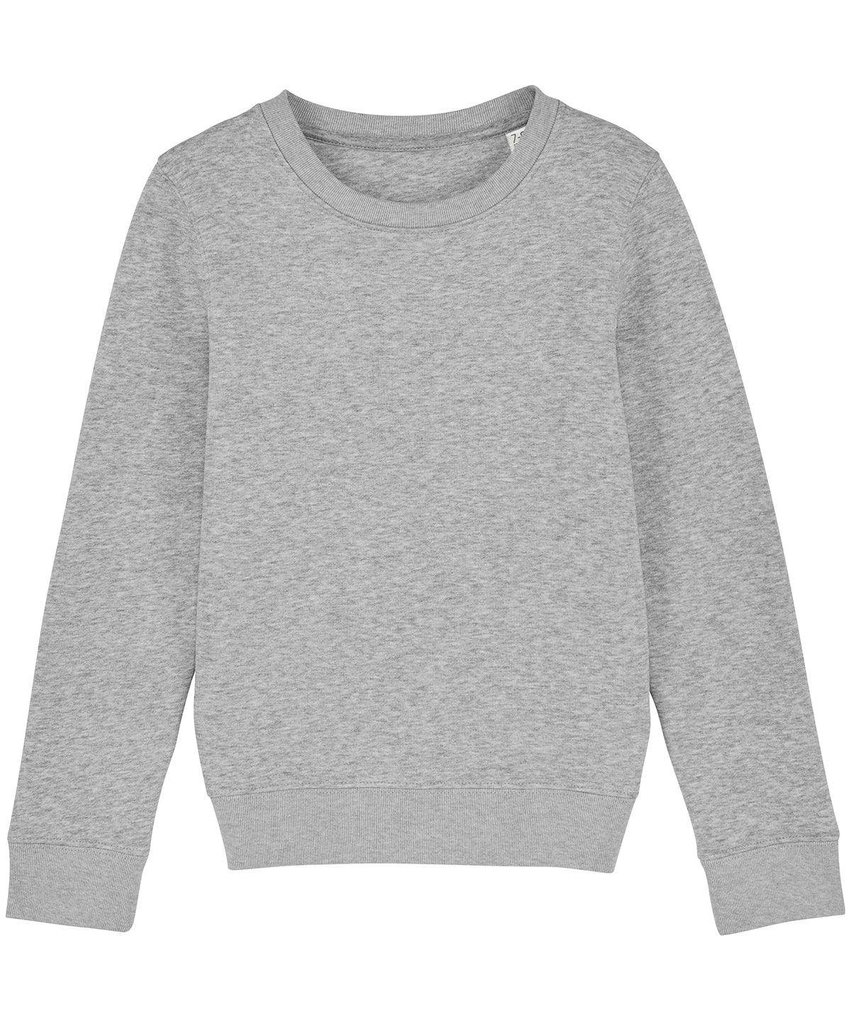 Heather Grey - Kids mini Changer iconic crew neck sweatshirt (STSK913) Sweatshirts Stanley/Stella Conscious cold weather styles, Exclusives, Junior, Must Haves, New Colours for 2021, New Colours For 2022, Organic & Conscious, Recycled, Stanley/ Stella, Sweatshirts Schoolwear Centres