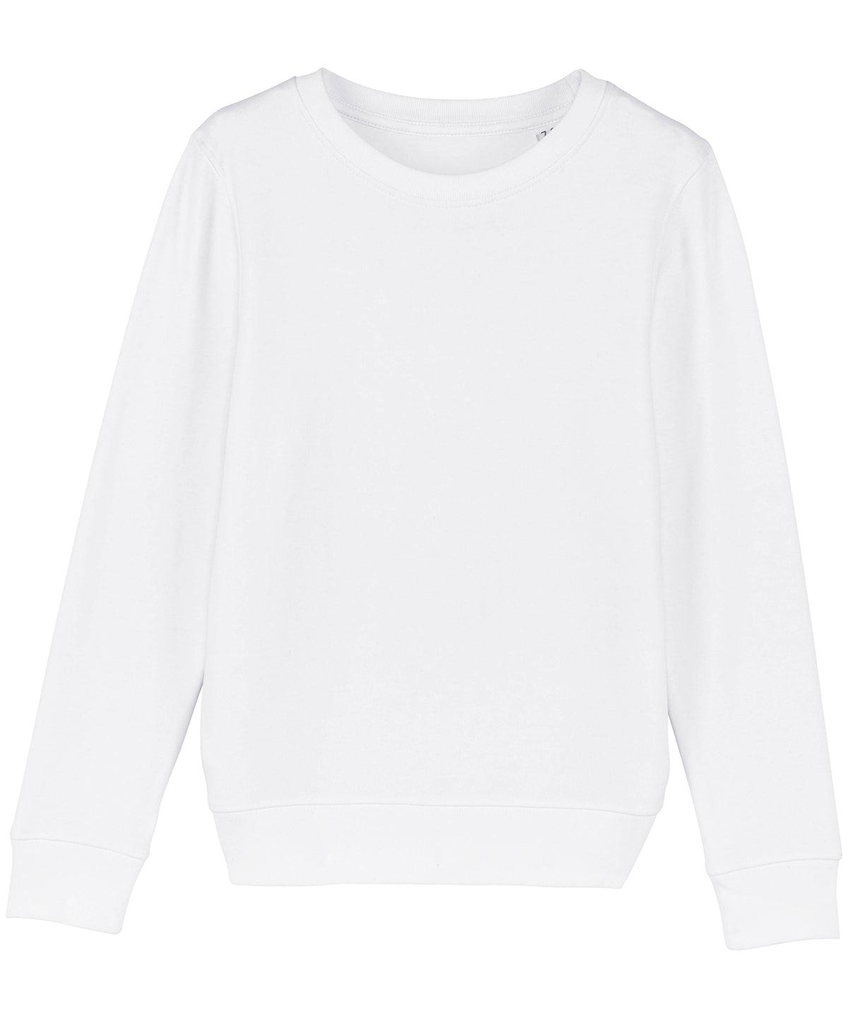 White - Kids mini Changer iconic crew neck sweatshirt (STSK913) Sweatshirts Stanley/Stella Conscious cold weather styles, Exclusives, Junior, Must Haves, New Colours for 2021, New Colours For 2022, Organic & Conscious, Recycled, Stanley/ Stella, Sweatshirts Schoolwear Centres