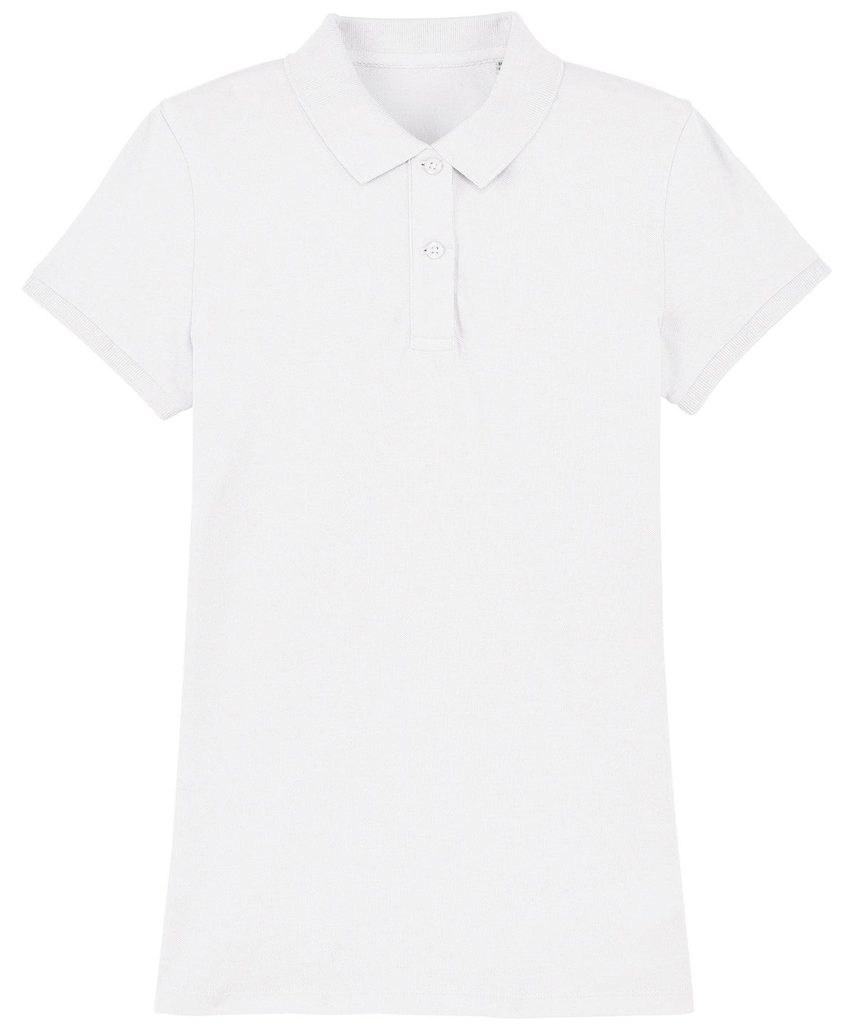 White* - Women's Stella Devoter polo (STPW034) Polos Stanley/Stella Exclusives, New Colours for 2021, Organic & Conscious, Polos & Casual, Women's Fashion Schoolwear Centres