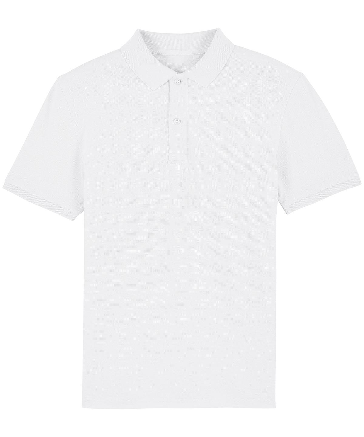 White* - Stanley Dedicator iconic polo (STPM563) Polos Stanley/Stella Exclusives, New Colours for 2021, Organic & Conscious, Plus Sizes, Polos & Casual Schoolwear Centres