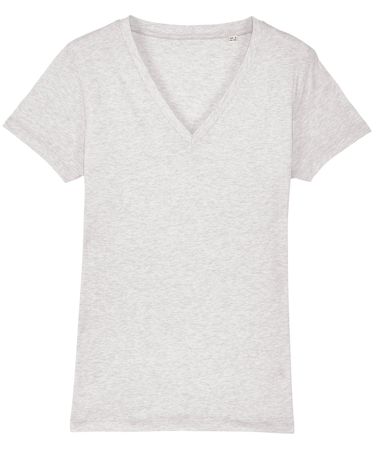 Cream Heather Grey - Women's Stella Evoker v-neck t-shirt (STTW023) T-Shirts Stanley/Stella Exclusives, Must Haves, Organic & Conscious, Raladeal - Stanley Stella, T-Shirts & Vests, Women's Fashion Schoolwear Centres