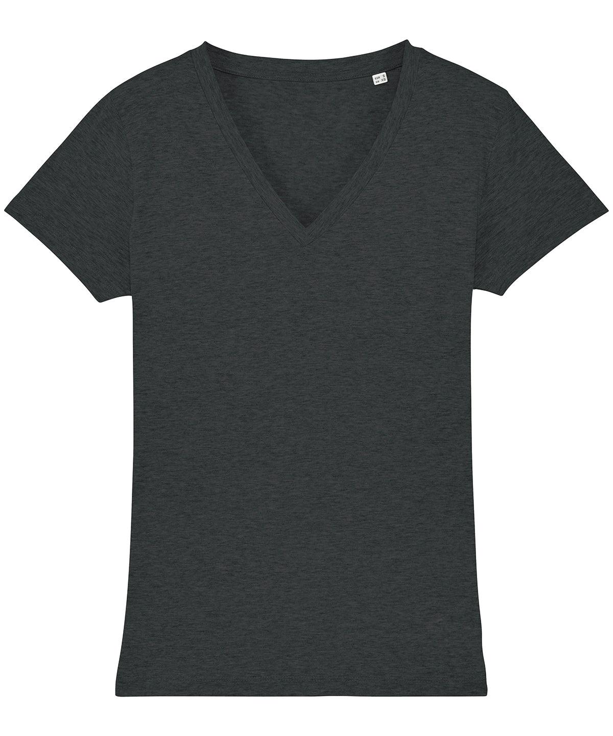 Dark Heather Grey - Women's Stella Evoker v-neck t-shirt (STTW023) T-Shirts Stanley/Stella Exclusives, Must Haves, Organic & Conscious, Raladeal - Stanley Stella, T-Shirts & Vests, Women's Fashion Schoolwear Centres