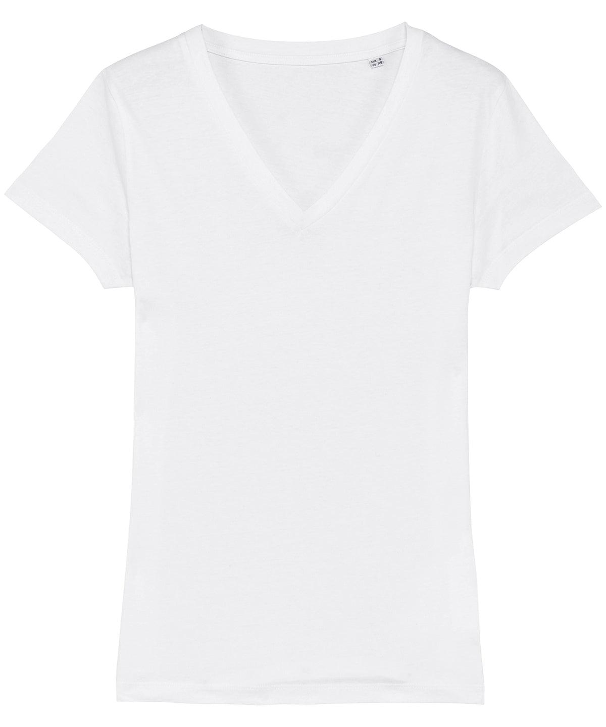 White* - Women's Stella Evoker v-neck t-shirt (STTW023) T-Shirts Stanley/Stella Exclusives, Must Haves, Organic & Conscious, Raladeal - Stanley Stella, T-Shirts & Vests, Women's Fashion Schoolwear Centres