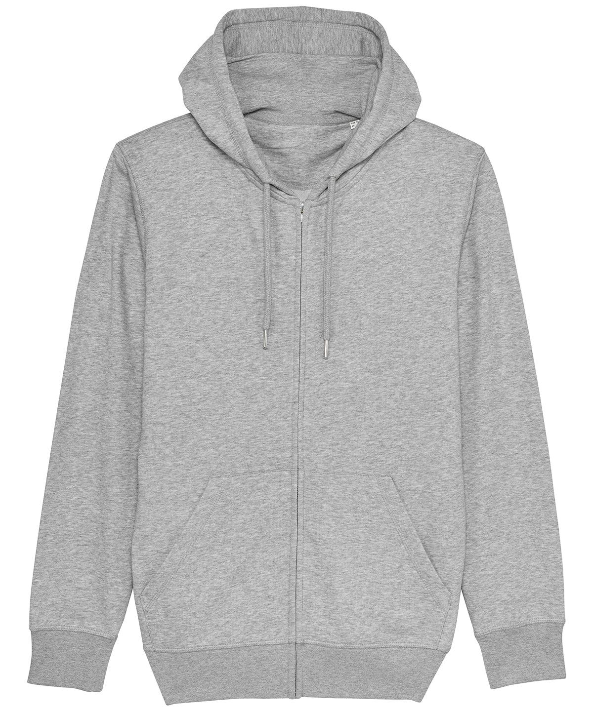 Heather Grey*† - Unisex Connector essential zip-thru hoodie sweatshirt (STSU820) Hoodies Stanley/Stella Conscious cold weather styles, Exclusives, Hoodies, Must Haves, New Colours for 2023, New Sizes for 2022, Organic & Conscious, Plus Sizes, Raladeal - Recently Added Schoolwear Centres