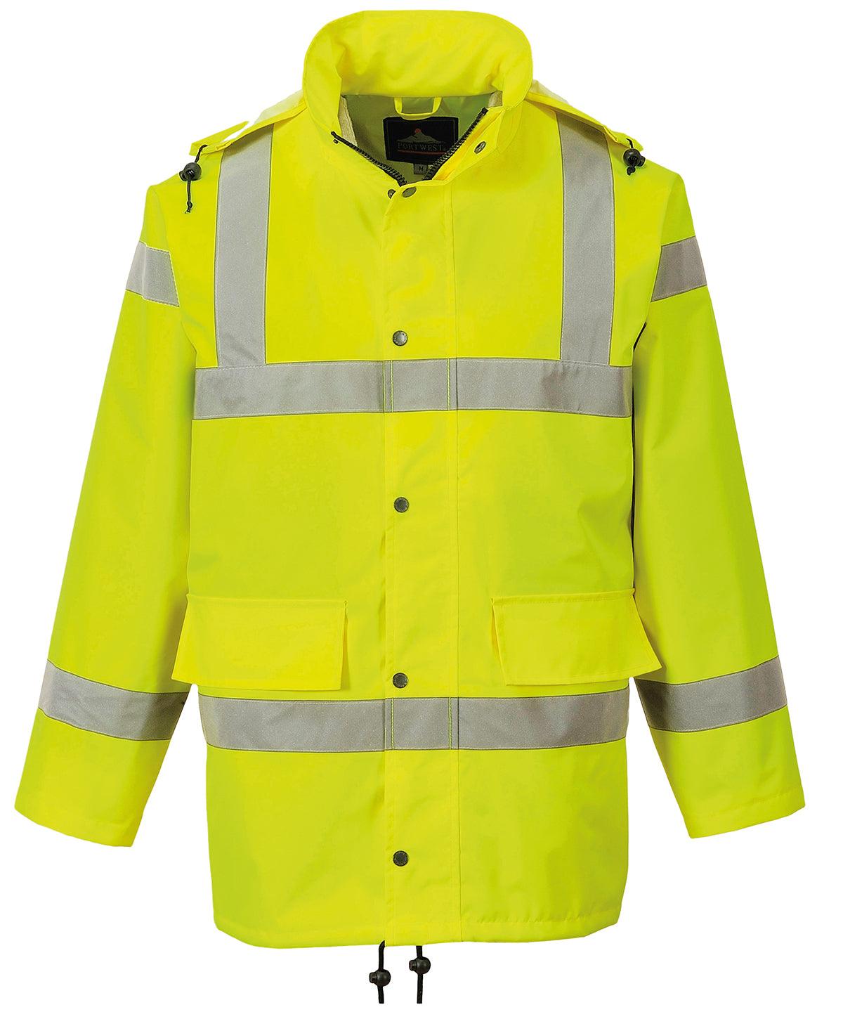 Yellow - Hi-vis breathable jacket (RT60) Jackets Portwest Jackets & Coats, Plus Sizes, Safetywear, Workwear Schoolwear Centres