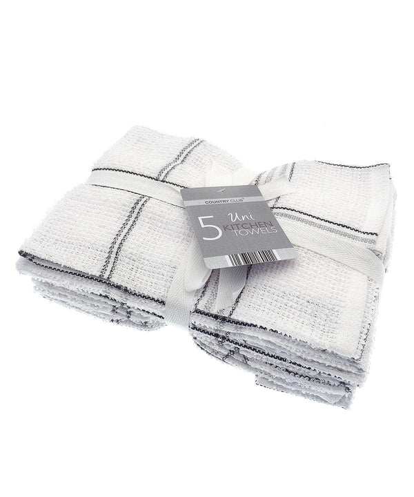 Assorted - 5 Pack tea towels uni Towels Home & Living Homewares & Towelling Schoolwear Centres
