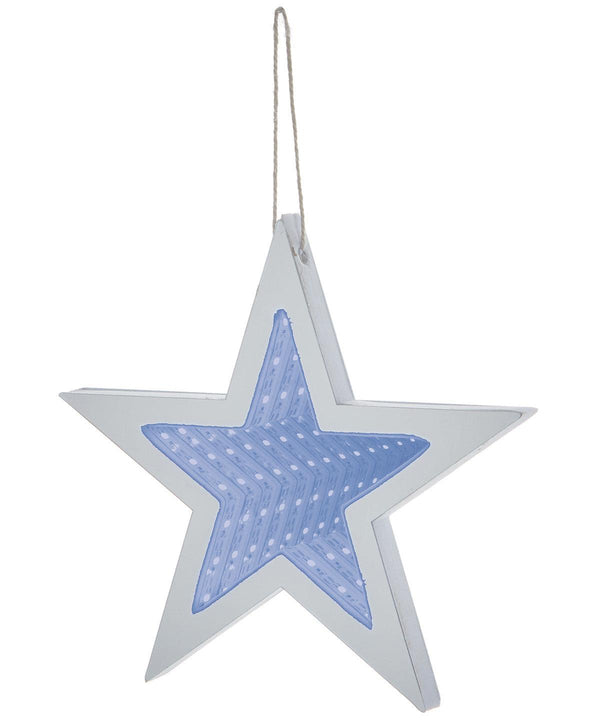 Blue - LED Star infinity mirror Christmas Decorations The Christmas Shop Christmas Schoolwear Centres