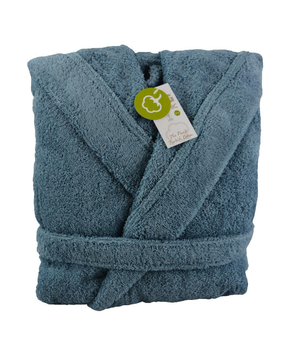 Blue - ARTG® organic bathrobe with hood Robes A&R Towels Directory, Homewares & Towelling, Must Haves, Organic & Conscious, Resortwear Schoolwear Centres
