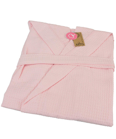 Light Pink - ARTG® waffle bathrobe with hood Robes A&R Towels Directory, Homewares & Towelling Schoolwear Centres