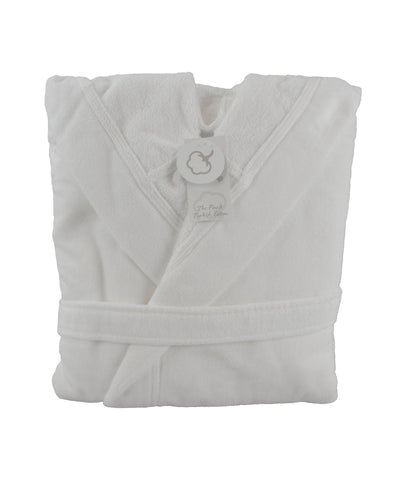 White - ARTG® deluxe velour bathrobe with hood Robes A&R Towels Directory, Homewares & Towelling Schoolwear Centres