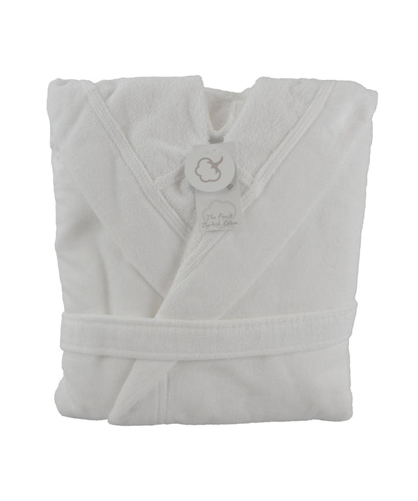 White - ARTG® deluxe velour bathrobe with hood Robes A&R Towels Directory, Homewares & Towelling Schoolwear Centres