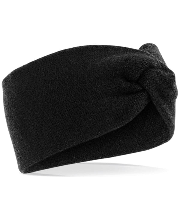 Black - Twist knit headband Headbands Beechfield Directory, Headwear, Knitwear, Winter Essentials Schoolwear Centres