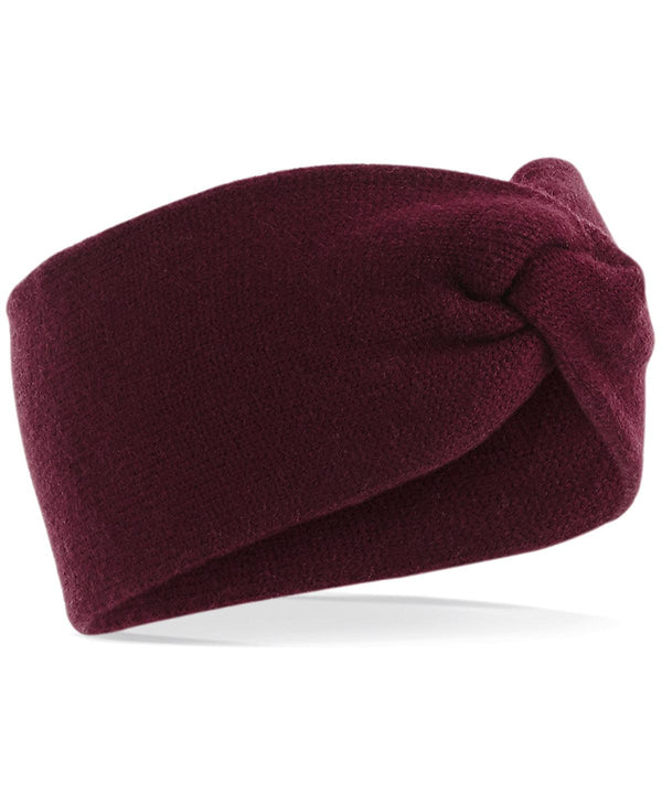 Burgundy - Twist knit headband Headbands Beechfield Directory, Headwear, Knitwear, Winter Essentials Schoolwear Centres