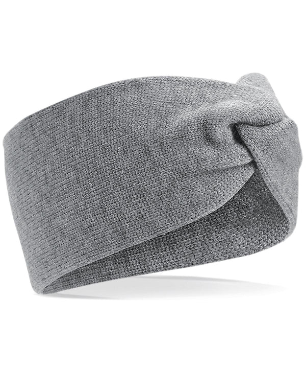 Grey Marl - Twist knit headband Headbands Beechfield Directory, Headwear, Knitwear, Winter Essentials Schoolwear Centres