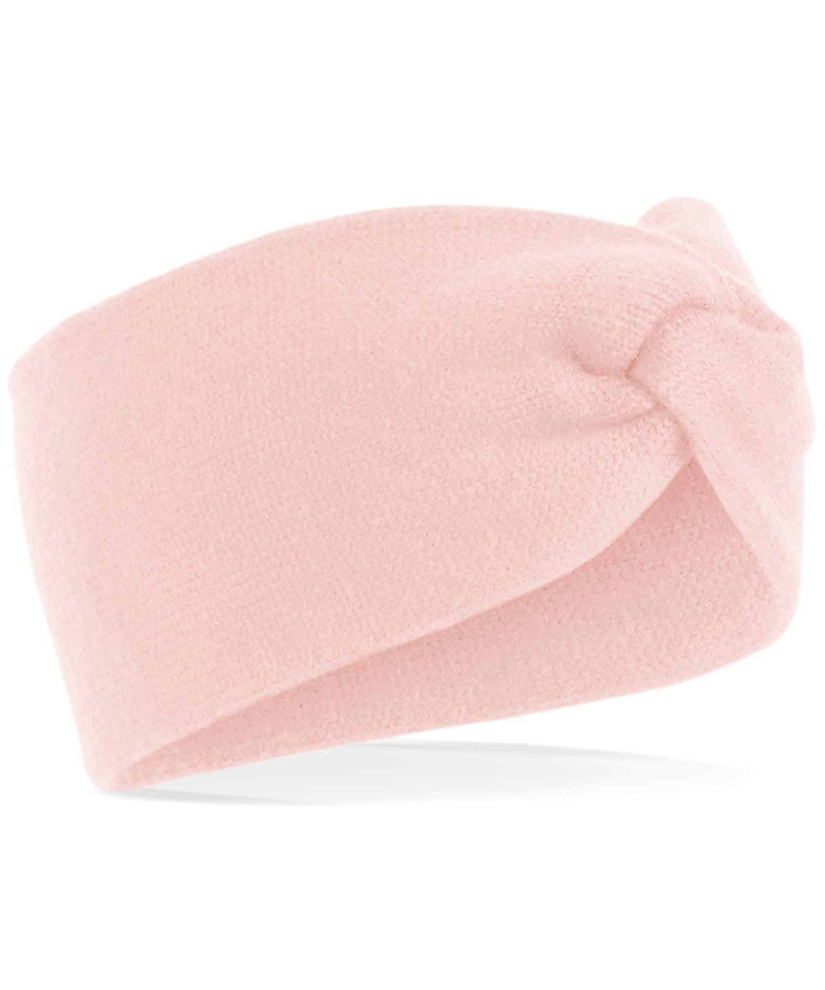 Pastel Pink - Twist knit headband Headbands Beechfield Directory, Headwear, Knitwear, Winter Essentials Schoolwear Centres