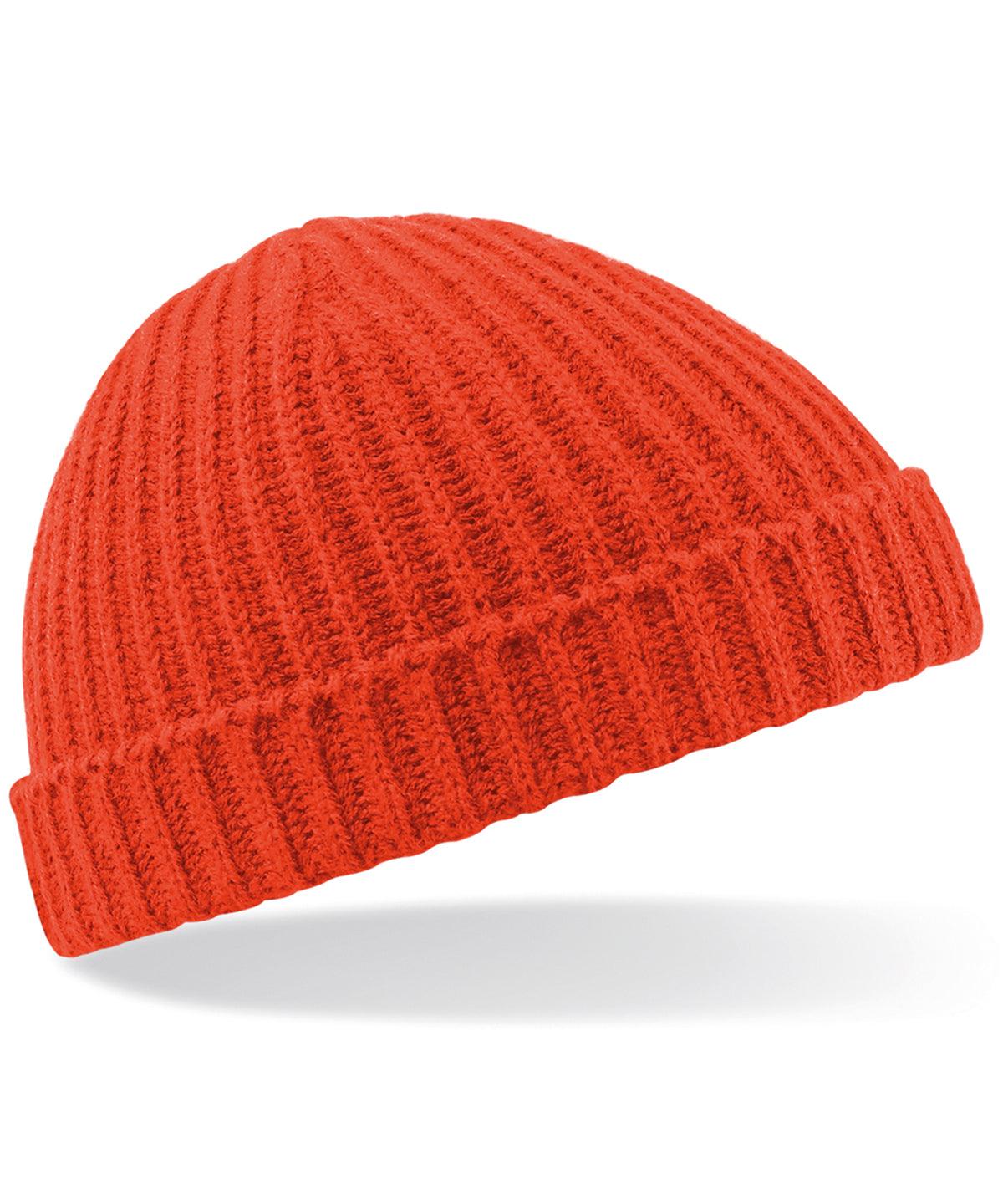 Fire Red - Trawler beanie Hats Beechfield Headwear, Winter Essentials Schoolwear Centres