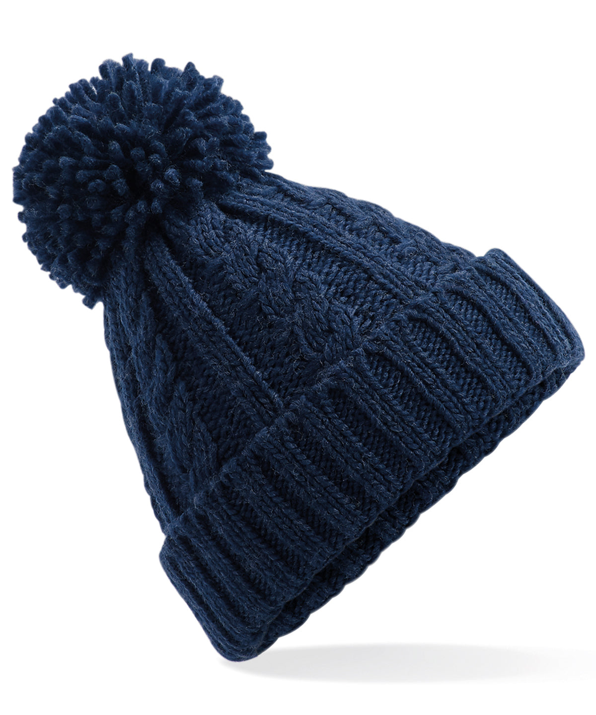 Cable knit melange beanie