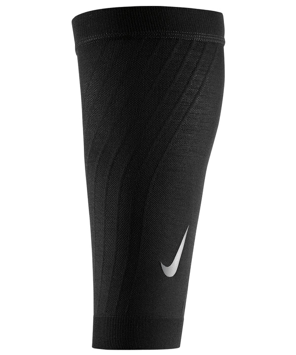 Black Silver Nike zoned support calf sleeves