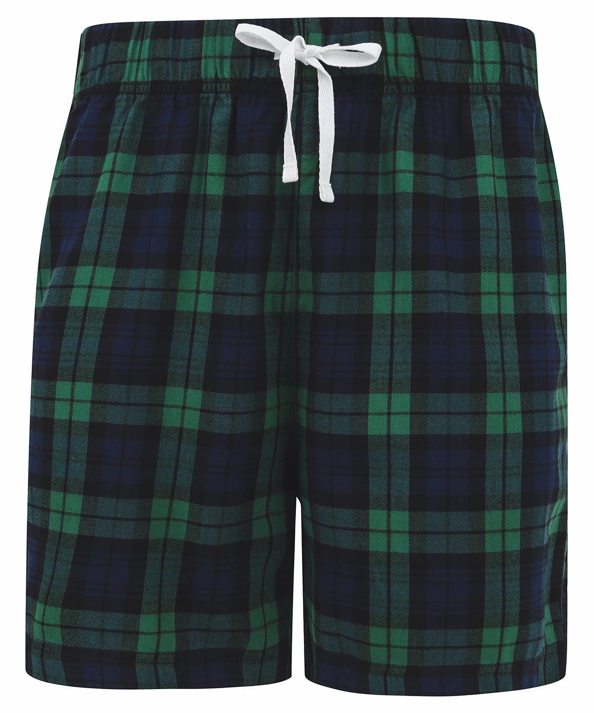 Navy/Green Check - Tartan lounge shorts Shorts SF Directory, Lounge & Underwear, Lounge Sets, Rebrandable, Trousers & Shorts Schoolwear Centres