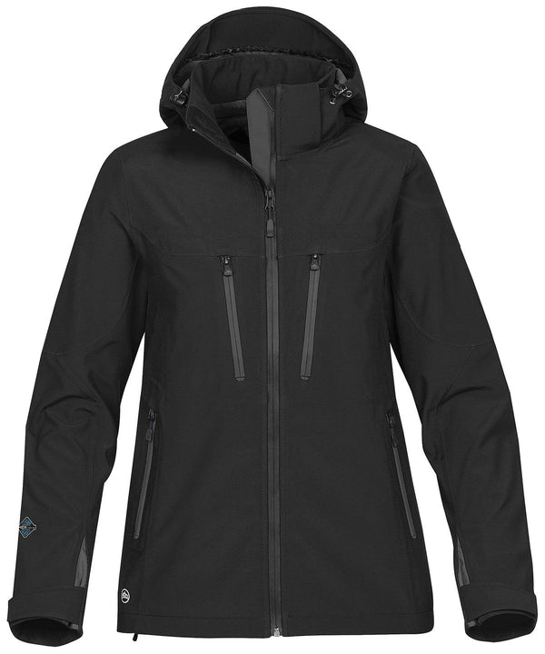 Black/Carbon - Women's Patrol technical softshell jacket Jackets Stormtech Directory, Jackets & Coats, Softshells, Warm Clothing Schoolwear Centres