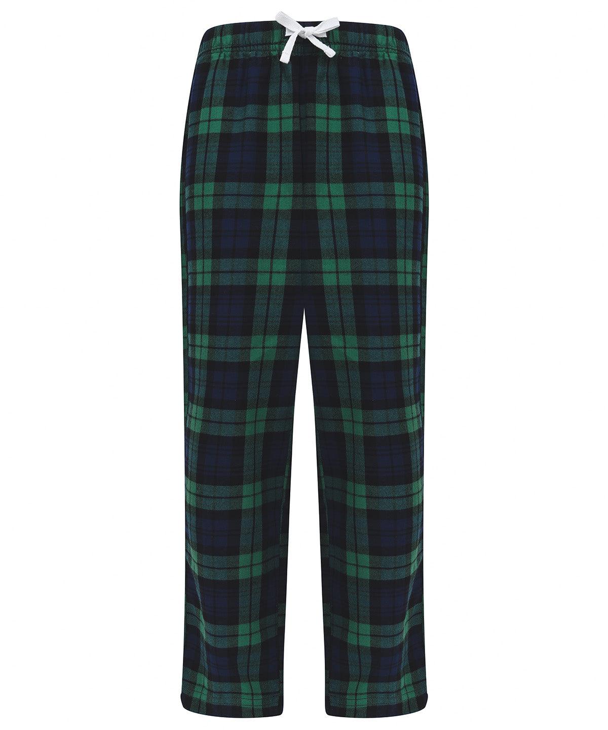 Navy/Green Check - Kids tartan lounge pants Loungewear Bottoms SF Minni Directory, Gifting, Junior, Lounge & Underwear, Lounge Sets, Must Haves, Rebrandable Schoolwear Centres