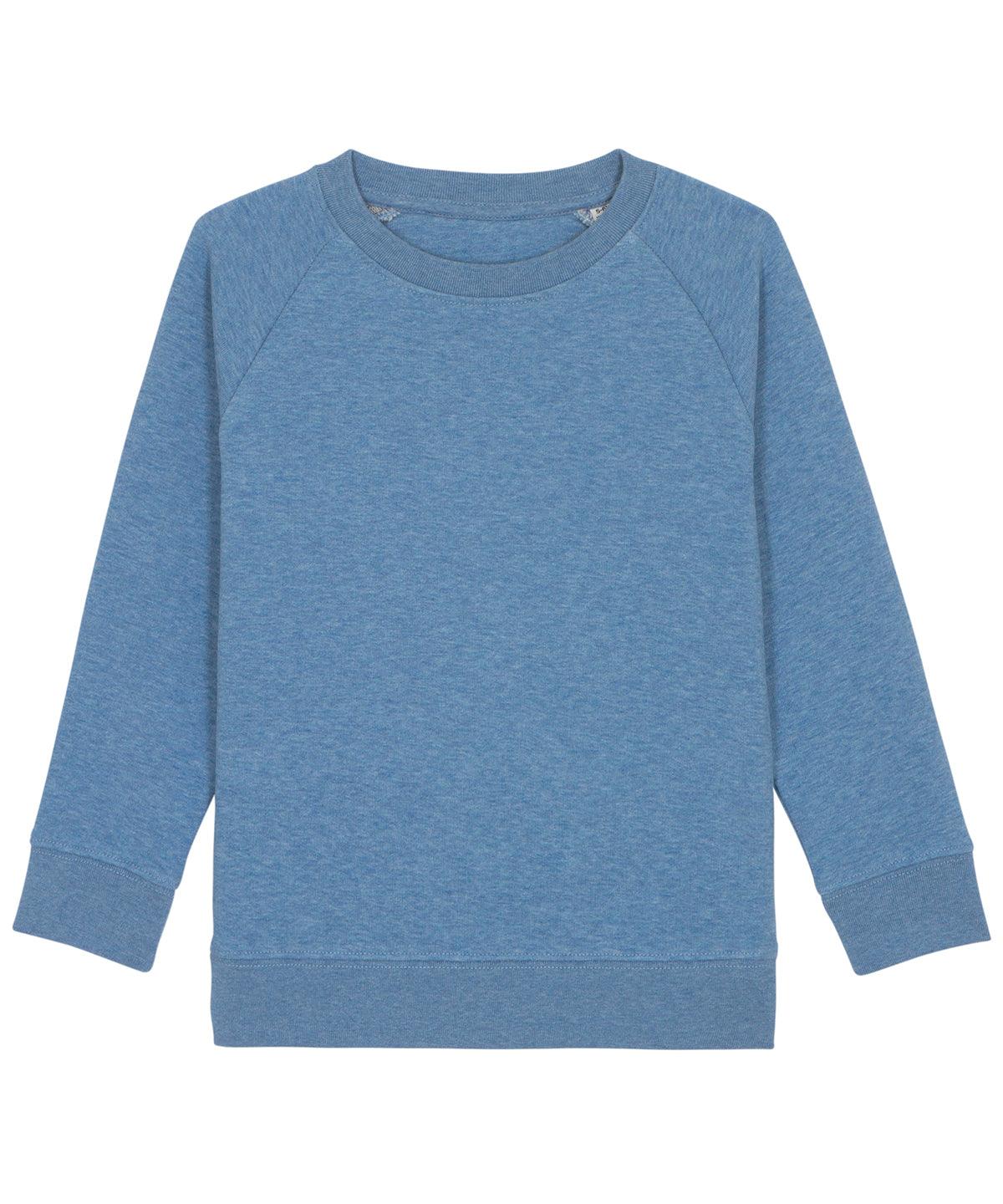 Mid Heather Blue - Kids mini Scouter iconic crew neck sweatshirt (STSK916) Sweatshirts Stanley/Stella Directory, Exclusives, Junior, New Colours for 2021, Organic & Conscious, Raladeal - Recently Added, Raladeal - Stanley Stella, Rebrandable, Recycled, Stanley/ Stella, Sweatshirts Schoolwear Centres