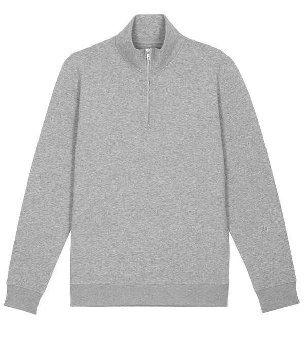 Heather Grey - Stanley Trucker quarter-zip sweatshirt (STSM611) Sweatshirts Stanley/Stella Directory, Exclusives, Must Haves, Organic & Conscious, Rebrandable, Recycled, Stanley/ Stella, Sweatshirts Schoolwear Centres