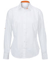 Women's white roll-up sleeve shirt (NF521W)