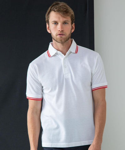 White/Red - 65/35 tipped piqué polo shirt Polos Henbury Polos & Casual, Safe to wash at 60 degrees, Sale, Workwear Schoolwear Centres