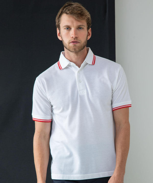 White/Red - 65/35 tipped piqué polo shirt Polos Henbury Polos & Casual, Safe to wash at 60 degrees, Sale, Workwear Schoolwear Centres