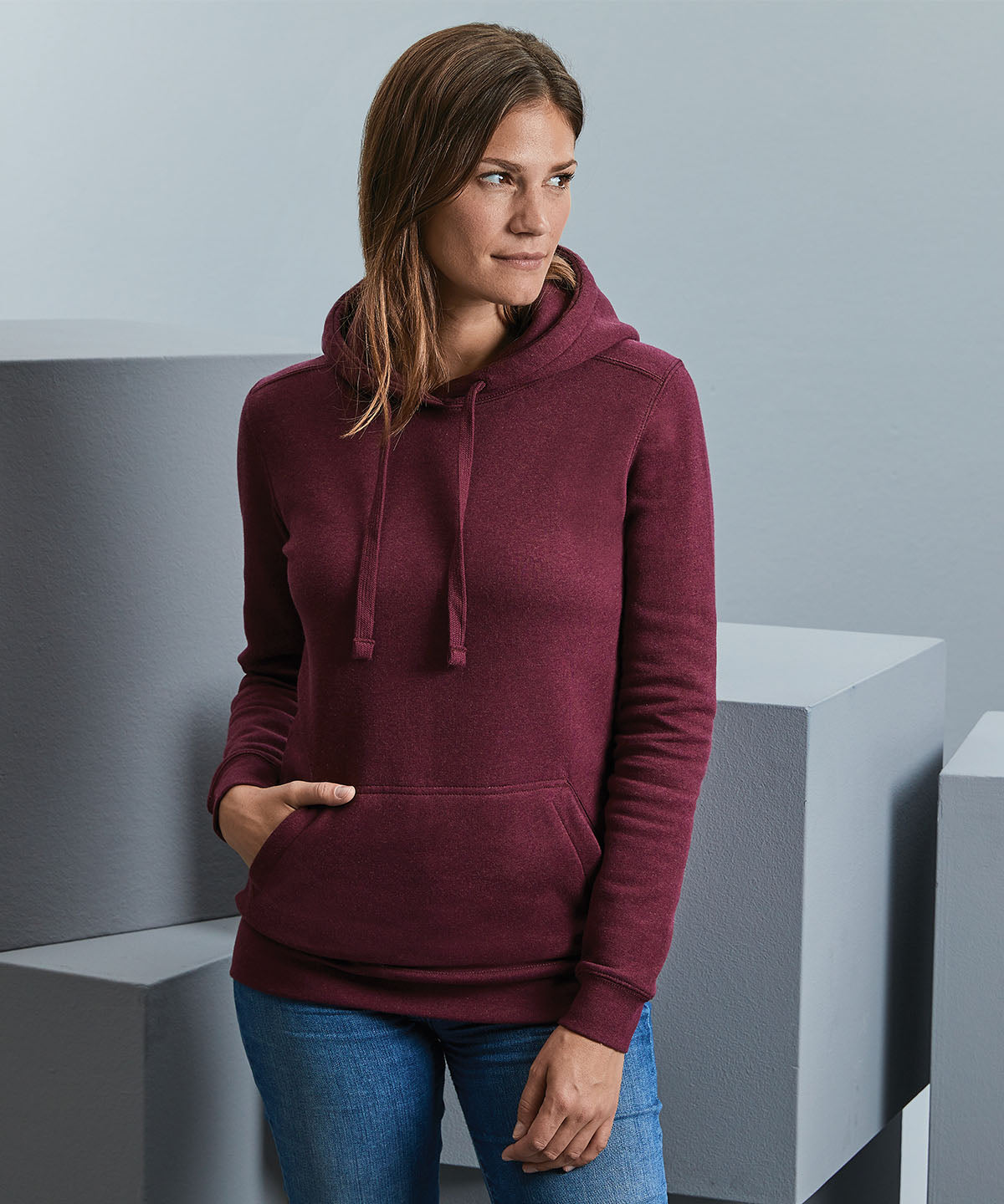 Women's authentic melange hooded sweatshirt