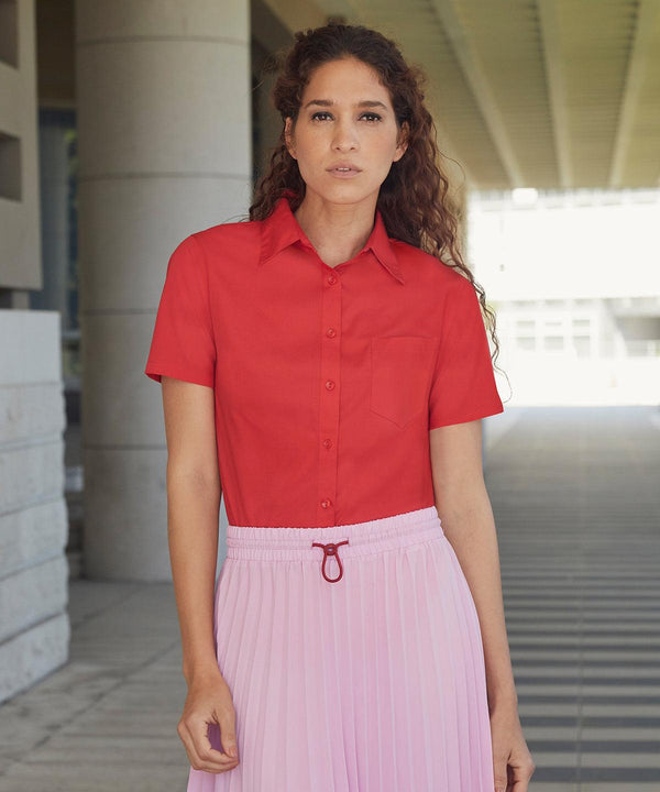 Navy - Ladyfit poplin short sleeve shirt Shirts Fruit of the Loom Plus Sizes, Shirts & Blouses, Women's Fashion Schoolwear Centres