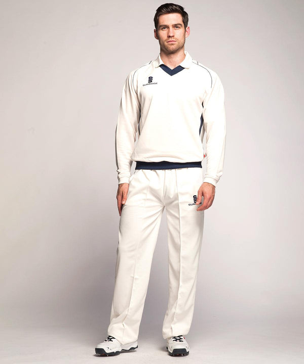 White/Navy trim - Fleece-lined sweater Sweatshirts Last Chance to Buy Sports & Leisure Schoolwear Centres