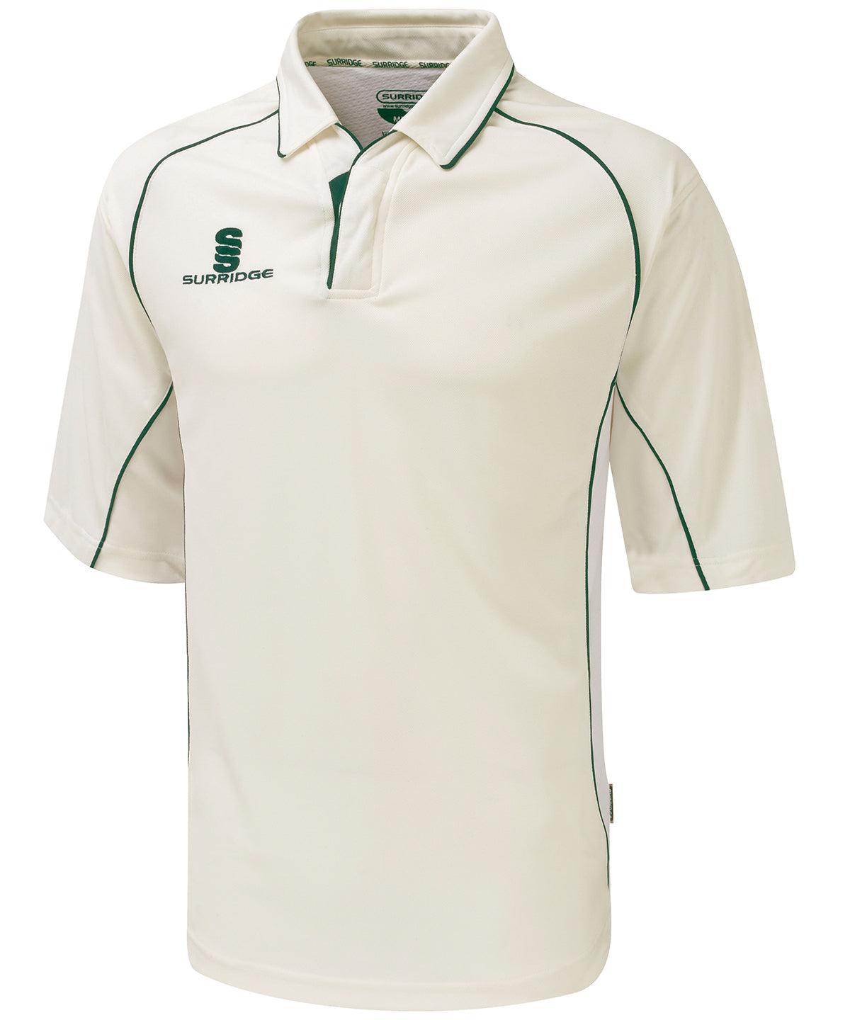 White/Green trim - Premier shirt ¾ sleeve - junior Polos Last Chance to Buy Junior, Polos & Casual, Sports & Leisure Schoolwear Centres