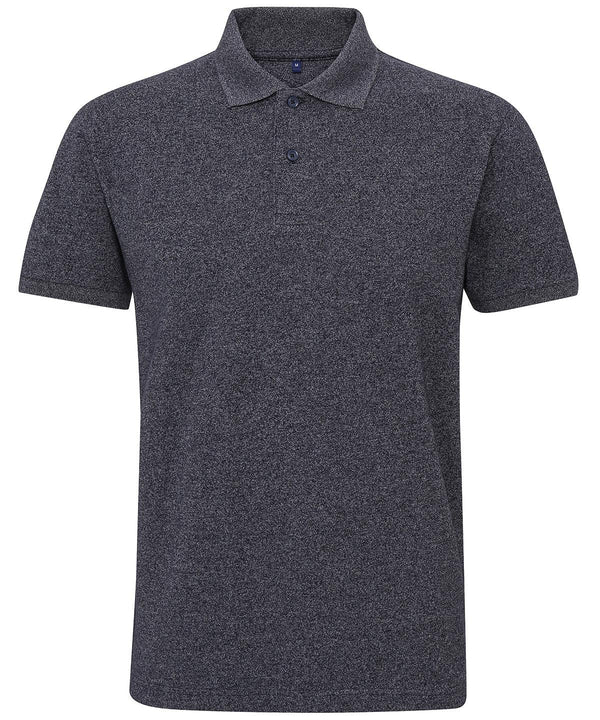 Navy Melange - Men's twisted yarn polo Polos Asquith & Fox Perfect for DTG print, Plus Sizes, Polos & Casual Schoolwear Centres