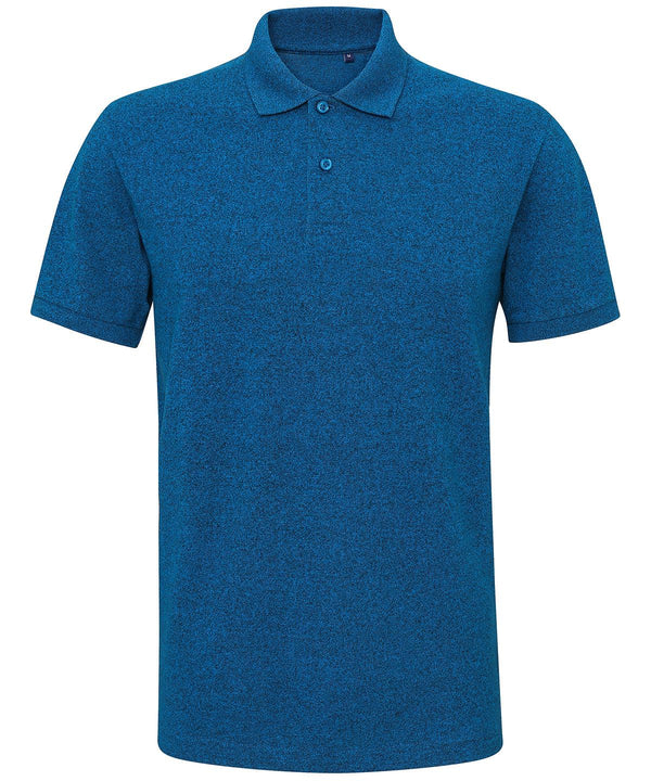 Sapphire/Black - Men's twisted yarn polo Polos Asquith & Fox Perfect for DTG print, Plus Sizes, Polos & Casual Schoolwear Centres