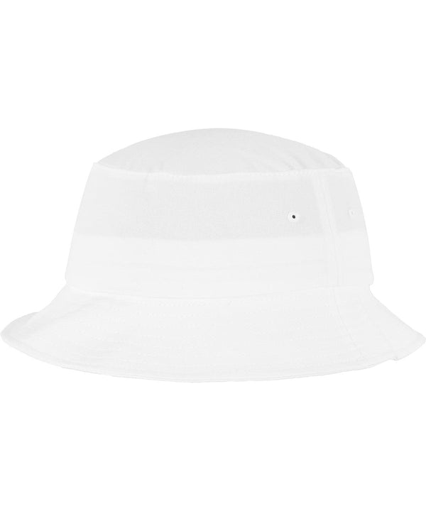 White - Flexfit cotton twill bucket hat (5003) Hats Flexfit by Yupoong Headwear, Must Haves, New Colours For 2022, New Colours for 2023, Rebrandable Schoolwear Centres