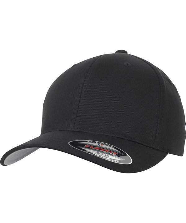 Black - Flexfit brushed twill (6377) Caps Flexfit by Yupoong Headwear, Rebrandable Schoolwear Centres