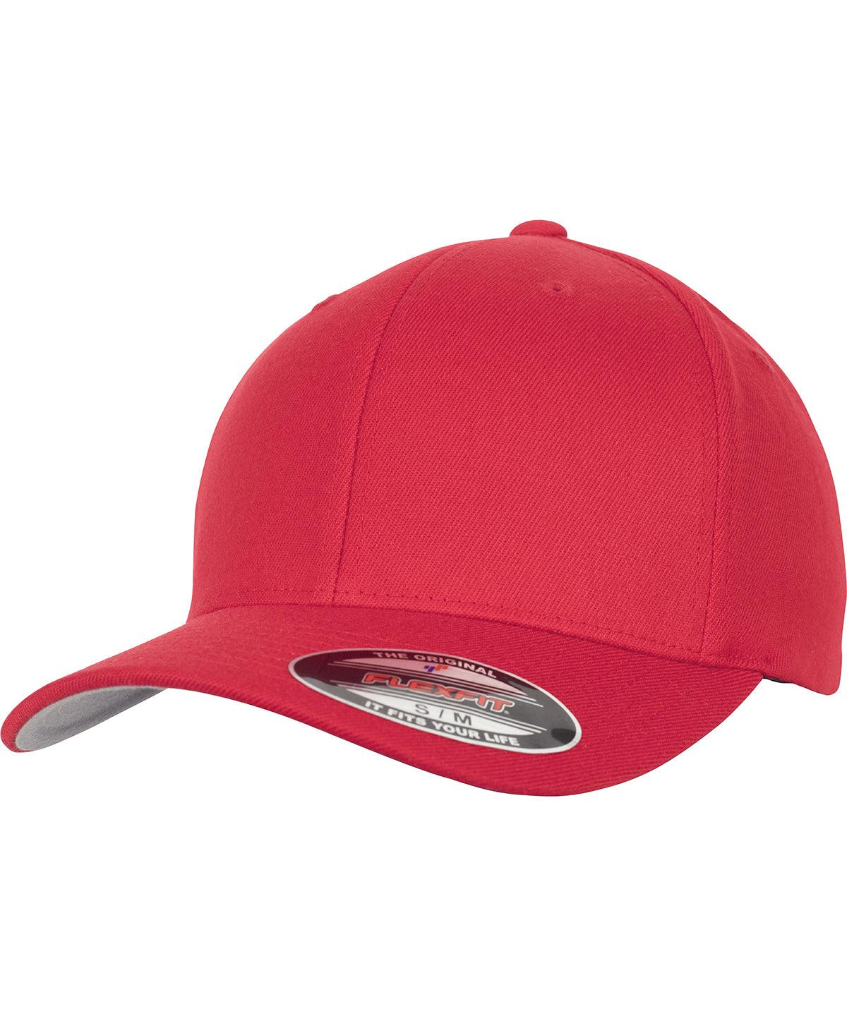 Red - Flexfit wool-blend (6477) Caps Flexfit by Yupoong Headwear, Rebrandable Schoolwear Centres