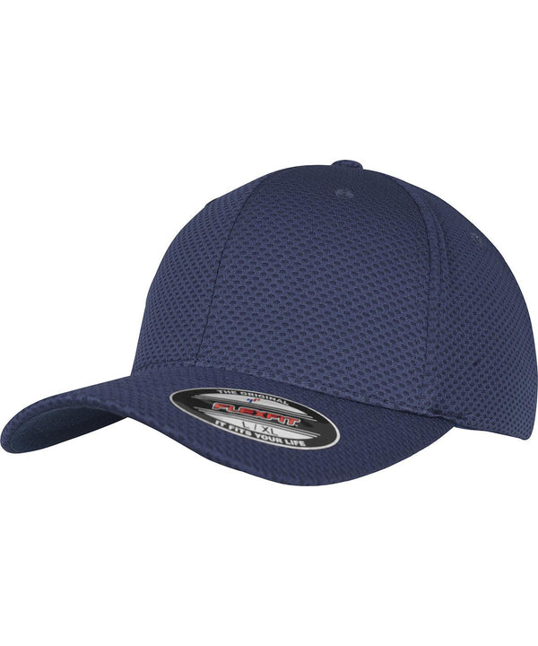 Navy - Flexfit 3D hexagon Jersey cap (6584) Caps Flexfit by Yupoong Headwear, Rebrandable Schoolwear Centres