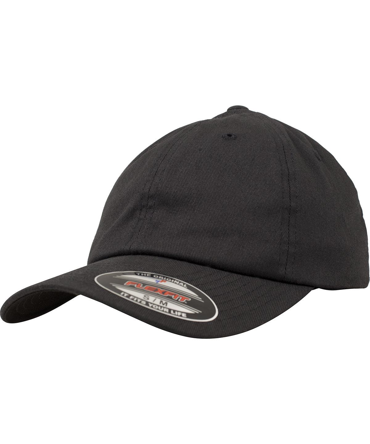 Black - Flexfit cotton twill dad cap (6745) Caps Flexfit by Yupoong Headwear, Rebrandable Schoolwear Centres