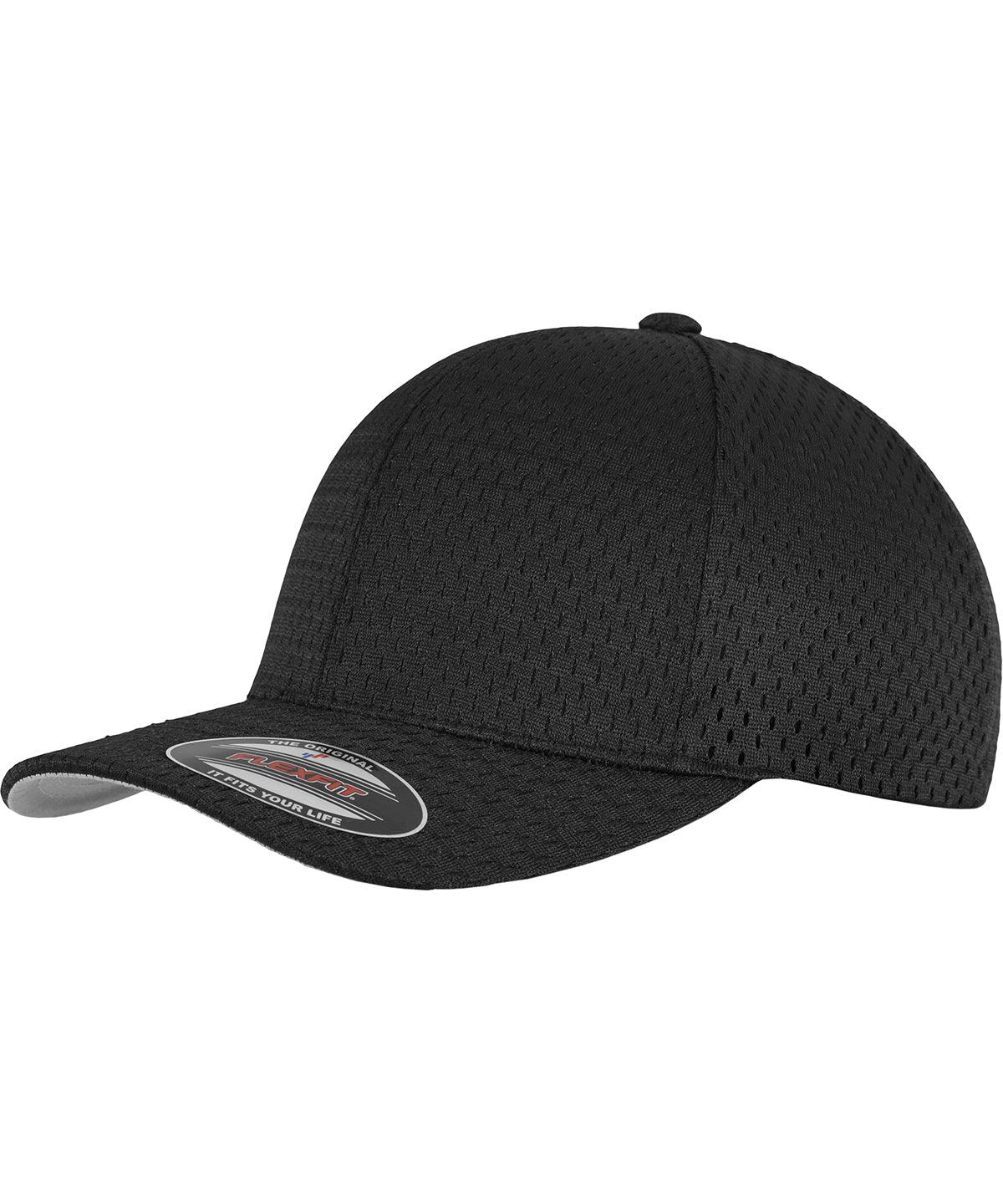 Black - Flexfit athletic mesh (6777) Caps Flexfit by Yupoong Headwear, Rebrandable Schoolwear Centres