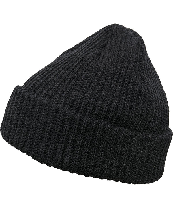 Black - Rib beanie (1502RB) Hats Flexfit by Yupoong Headwear, Rebrandable, Winter Essentials Schoolwear Centres
