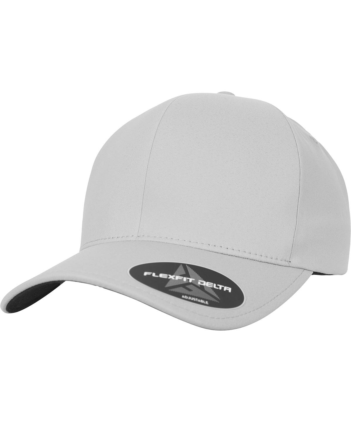 Silver - Flexfit delta adjustable (180A) Caps Flexfit by Yupoong Headwear, Rebrandable Schoolwear Centres