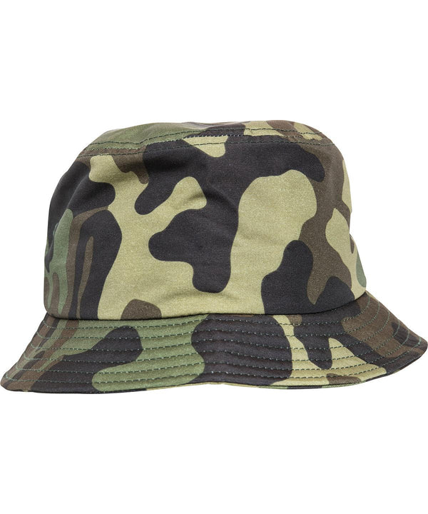 Green Camo - Camo bucket hat (5003CB) Hats Flexfit by Yupoong Camo, Headwear, Rebrandable Schoolwear Centres