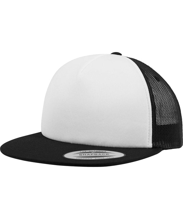 Black/White/Black - Foam trucker with white front (6005FW) Caps Flexfit by Yupoong Headwear, Rebrandable Schoolwear Centres